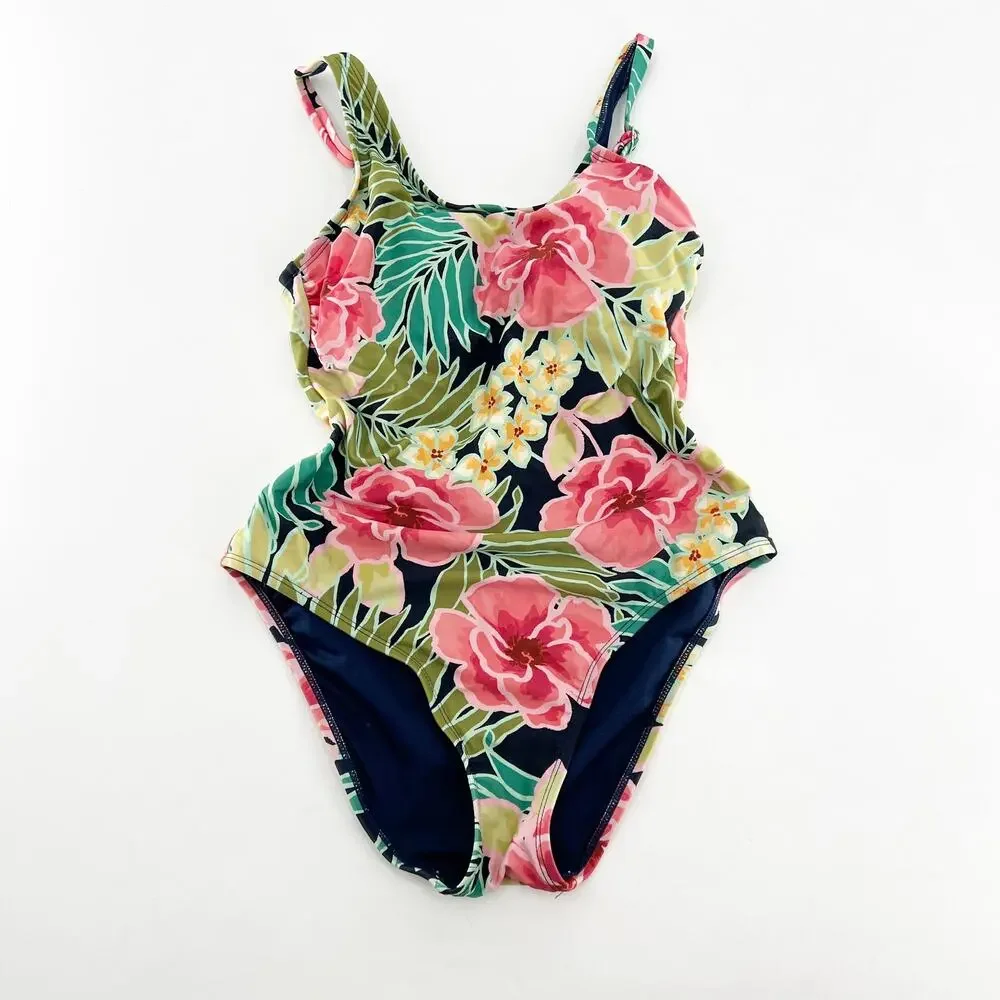 Hurley‎ Floral One Piece Swimsuit Green Size Medium